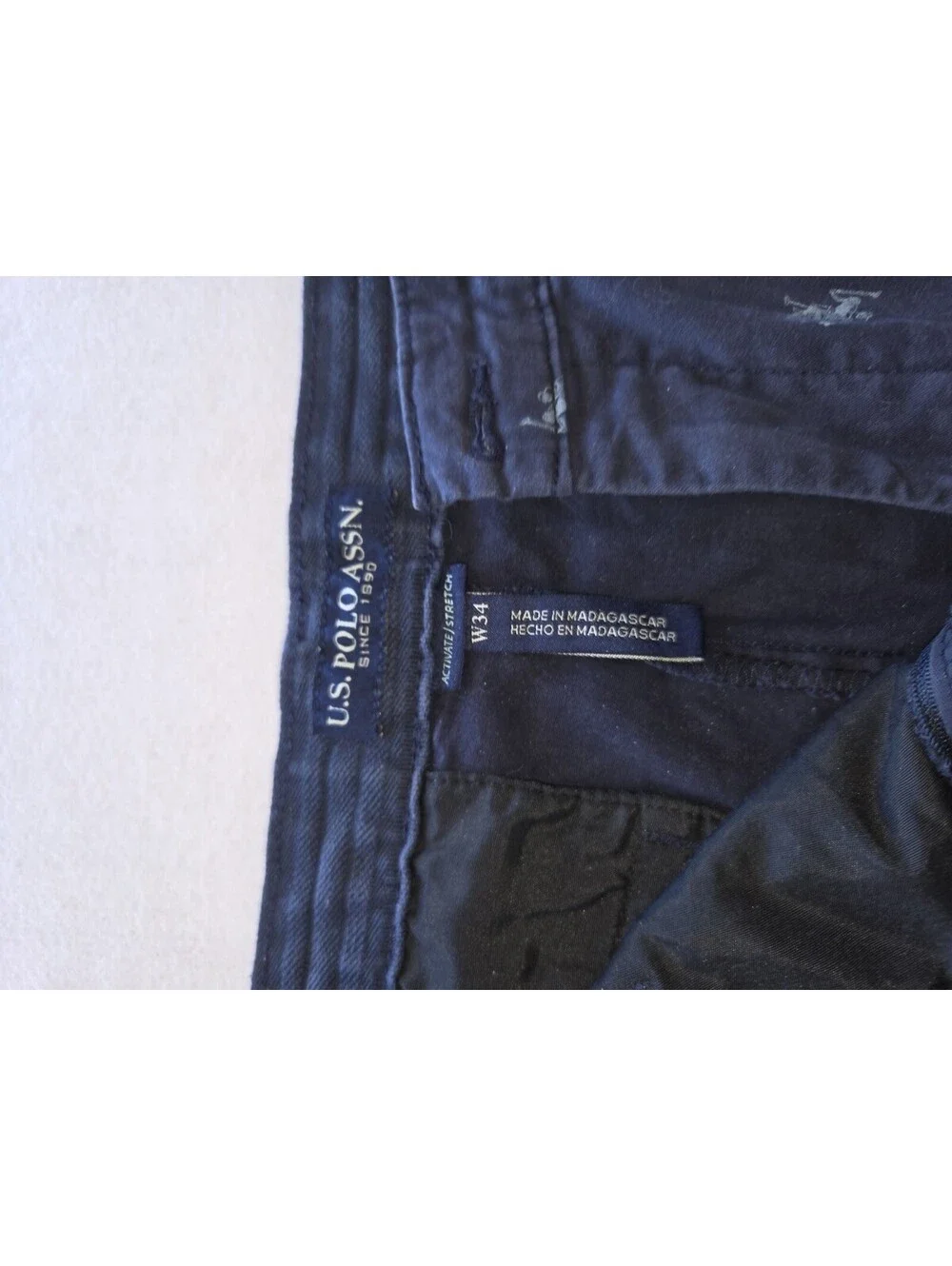 U.S. Polo Assn. Shorts Navy Blue Embroidered Mens 34 Shorts CB1 0012